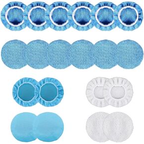 20PCS Car Polisher Pad Bonnets, 5 to 6 Inch Car Orbital Buffer Polisher Pad Bonnet, 12*Microfiber Bonnets, 4*Non-Woven Buffing Bonnet + 2*Woollen