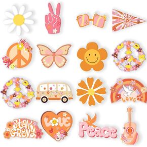 60 قطعة من ديكورات الفصل الدراسي الرائعة بوهو لوحة الإعلانات ديكور الحدود قطع الحفلات الرجعية 60 ثانية هيبي السلام زهرة قطع الورق مع الغراء لحفلات أعياد الميلاد الرائعة لوازم استحمام الطفل in Kuwait