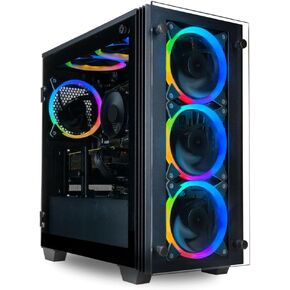 Empowered PC Stratos Micro Gaming Desktop - AMD Ryzen 7 5700G, 16GB DDR4 RAM, 512GB NVMe SSD, WiFi, Windows 11 Home - Business Professional Student Computer