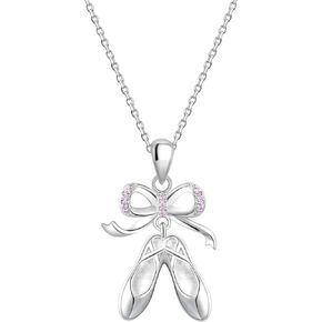 قلادة راقصة الباليه من الفضة الإسترلينية مع شبشب باليه وقلادة مجوهرات هدية للنساء والفتيات المراهقات in Kuwait