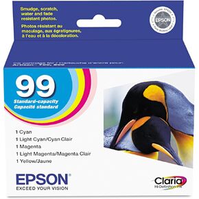 EPSON 99 Claria Hi-Definition Ink Standard Capacity 5 Color Cartridge Combo Pack (T099920-S) Works with Artisan-700, 710, 725, 730, 800, 810, 835, 837