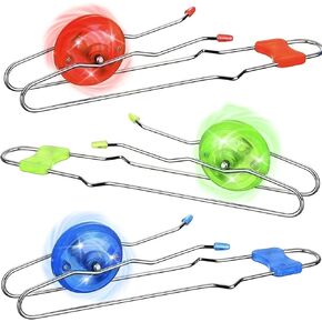 Retro Kids Light Up Gyro Wheel Set - Includes 3 10-Inch Track Twisters, Spinning and Light Combo, to Capture Kid's Attention, Ideal for Easter, Birthdays, Christmas, and More