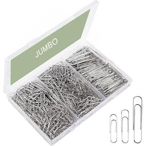 Jumbo Paper Clips, Paper Clips Assorted Size, Paperclips, Large Paper Clips, Paperclips Office, Small Paper Clips, Paperclips Medium Size, 700pcs, Silver in Kuwait