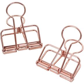 Rose Gold Hollow Out Metal Wire Binder Clips - Large 51mm - Pack of 12