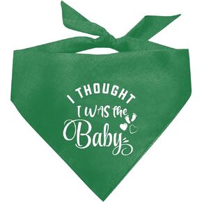I Thought I was The Baby Dog Bandana, Dog Baby Announcement, Dog Scarf, Green Dog Bandana, Dog Bandana for Small Medium Large Dogs, Dog Pregnancy Announcement (A60)