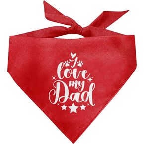 I Love My Dad Dog Bandana, Purple Dog Bandana, Dog Scarf Accessories, Pet Dog Triangle Scarf, Boy Dog Accessories, Dog Bandana for Small Medium Large Dogs, Gifts from Dogs to Dad (E25)