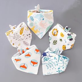5PCS Small Dog Bandanas with Button, Thickened Dual Layer Soft Cotton Thanksgiving Cat Bandana, Fall Autumn Dog Scarf for Boy and Girl, Holiday Pet Bandana for Small Dogs Puppies Cats Pets