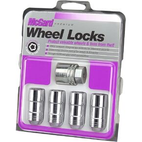 MCGARD 24205 Chrome Cone Seat Wheel Locks (M14 x 2.0 Thread Size) - Set of 4