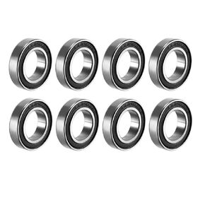 uxcell 6802-2RS Deep Groove Ball Bearing Double Sealed 1180802, 15mm x 24mm x 5mm Carbon Steel Bearings (Pack of 8)