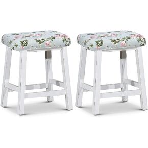 Deisy Dee NO Chair,ONLY Cover, Vanity Stool Covers Square,Foot Stool Seat Cushion Covers,Dressing Chair Covers Pack of 2 (A)