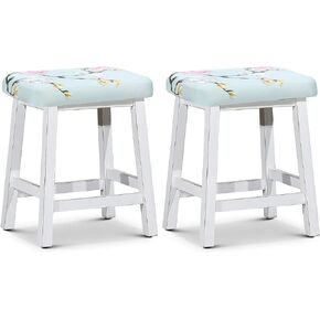 Deisy Dee NO Chair,ONLY Cover, Vanity Stool Covers Square,Foot Stool Seat Cushion Covers,Dressing Chair Covers Pack of 2 (A)