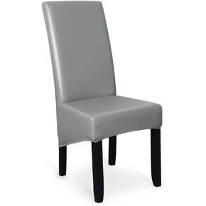 lygooh Waterproof PU Leather XL Chair Covers for Dining Chair Stretch High Back Large Chair Covers Washable Removable Seat Covers Chair Protector Slipcover for Dining Kitchen
