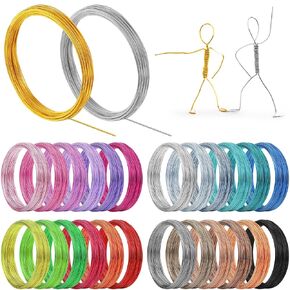 25 Rolls Wire Multi Colored Aluminum Crafts, Flexible Metal for Art Colored Jewelry Beading Wire for Jewelry Making, 18 Guage/ 1 mm (16.4 Ft)
