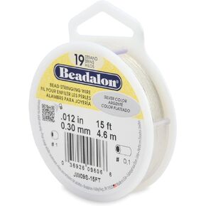 Beadalon 19-Strand 0.012" (0.31 mm) 15 ft (4.6 m) Silver Color Bead Stringing Wire