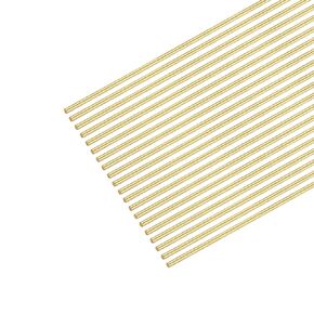 MECCANIXITY 0.5mm x 250mm, Brass Round Wire, Solid Brass Wire, Assorted Half Hard Wire for DIY Jewelry Making,Pack of 20