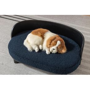 Dog Bed for Small Dogs Unique Design - Velvet Pet Bed with Rebound Foam, Removable Washable Cover, Anti-Scratch, Waterproof, Stain-Resistant, Up to 220Lbs