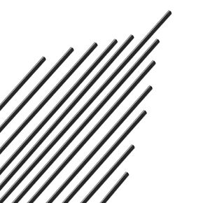 12-Pack Black Plastic Round Rods - 1/4 Inch Dia, 12-inch Length (POM) Polyoxymethylene Bars - Engineering Grade for Versatile Applications