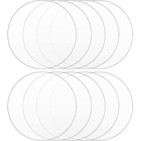 DARENYI Clear Acrylic Sheets, 8 inch Dia 0.04' Thick Plexiglass Sheets, Round Acrylic Boards Plexiglass Panels Transparent Acrylic Disc Disks for DIY Craft Project Sign, Pack of 10 in Kuwait