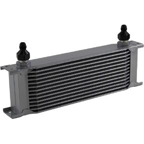 13 Row 248mm AN8-8AN Stacked Plate Oil Cooler 6AN Adapter Universal Engine Transmission Aluminium Black (Black, 13Row)
