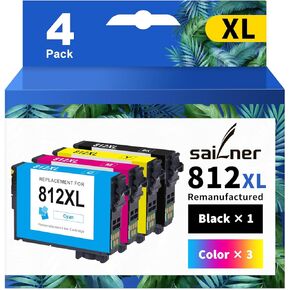 خراطيش الحبر SAILNER 812XL 812 استبدال خرطوشة الحبر المعاد تصنيعها لحزمة التحرير والسرد لخراطيش الحبر Epson 812XL لطابعة WF-7840 WF-7820 WF-7310 EC-C7000 لطابعة Epson 812XL in Kuwait