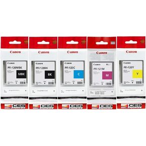Canon TM-250, TM-350, TM-355 130ml Ink Tank Set PFI-120MBK PFI-120BK PFI-120C PFI-121M PFI-120Y