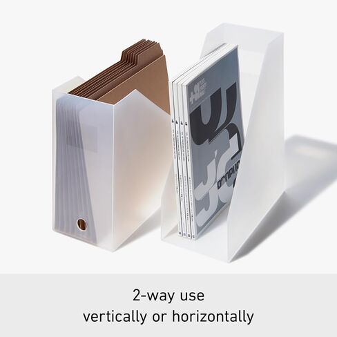 Like-it MX-29، مبرد مجلة واسع، حقيبة تخزين، صندوق ملفات، عريض، العرض 5.1 × العمق 10.0 × الارتفاع 12.0 بوصة (13 × 25.3 × 30.7 سم)، صنع في اليابان، تخزين سطح الطاولة، تخزين قائم in Kuwait