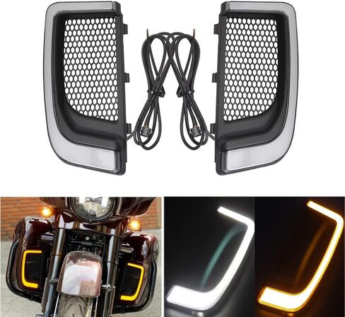 Motorcycle LED Fairing Lower Grills Running Light Fits for Harley Touring Street Electra Glide Tri Glide FLHTK FLHTCU FLHTKSE 2014-2020 in Saudi Arabia