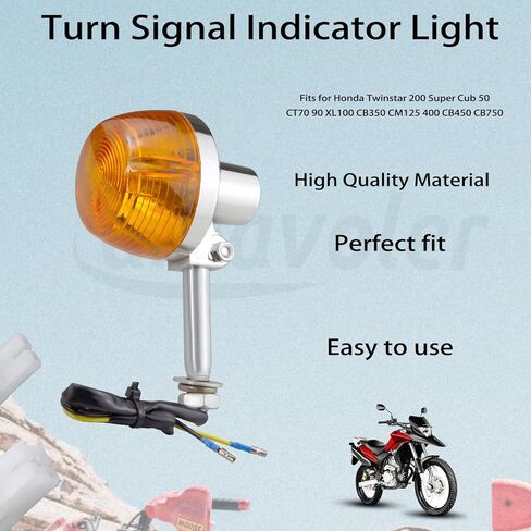 Turn Signal Indicator Light 12V Replacement Parts Fits for Honda Twinstar 200 Super Cub 50 CT70 90 XL100 CB350 CM125 400 CB450 CB750 Motorcycles. in Saudi Arabia