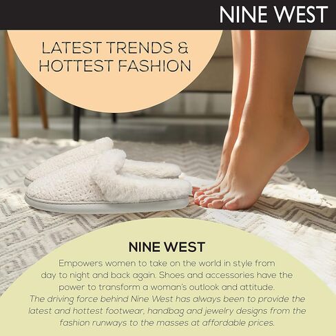 Nine West Premium Slippers For Women, Cozy Warm Memory Foam Non-Slip Indoor Outdoor Winter House Shoes in Saudi Arabia