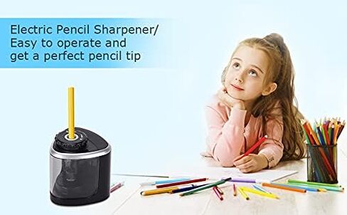 Fully Automatic Electric Portable Variable Mode Pencil Sharpener, Suitable for Children/Adults, Suitable for Pencils (6-8mm)/ School/Classroom/Office/Home in Saudi Arabia
