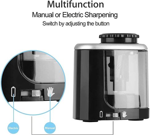 Fully Automatic Electric Portable Variable Mode Pencil Sharpener, Suitable for Children/Adults, Suitable for Pencils (6-8mm)/ School/Classroom/Office/Home in Saudi Arabia