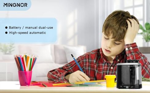 Fully Automatic Electric Portable Variable Mode Pencil Sharpener, Suitable for Children/Adults, Suitable for Pencils (6-8mm)/ School/Classroom/Office/Home in Saudi Arabia