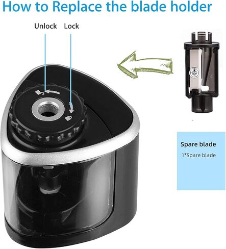Fully Automatic Electric Portable Variable Mode Pencil Sharpener, Suitable for Children/Adults, Suitable for Pencils (6-8mm)/ School/Classroom/Office/Home in Saudi Arabia