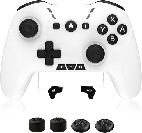PlayHard Switch Controller, Wireless Switch Pro Controllers with Thumb Grip Caps for SWITCH/OLED/LITE, Remote Gamepad for Switch Pro, Programmable, NFC, Turbo, Vibration, Axis Gyro (Black) in Saudi Arabia
