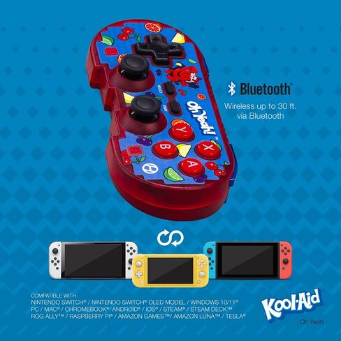 Hyperkin Limited Edition Official Kool-Aid Pixel Art Bluetooth Controller - Officially Licensed - For Nintendo Switch®, PC, Mac®, Android®, iOS® (Oh Yeah) in Saudi Arabia