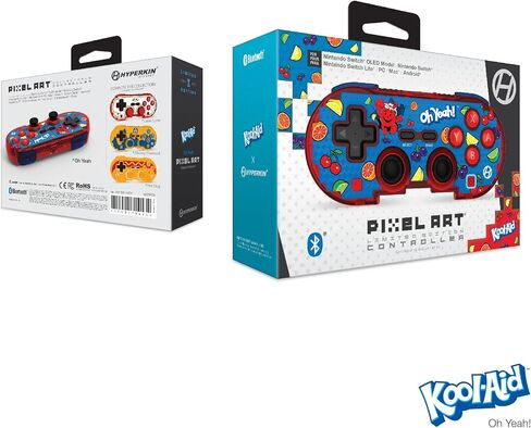 Hyperkin Limited Edition Official Kool-Aid Pixel Art Bluetooth Controller - Officially Licensed - For Nintendo Switch®, PC, Mac®, Android®, iOS® (Oh Yeah) in Saudi Arabia