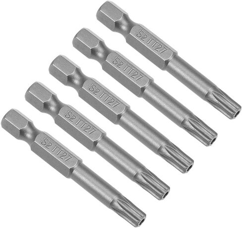 uxcell 5 Pcs T8 Magnetic Torx Screwdriver Bits, 1/4 Inch Hex Shank 2-inch Length S2 Security Tamper Proof Screw Driver Kit Tools in Saudi Arabia