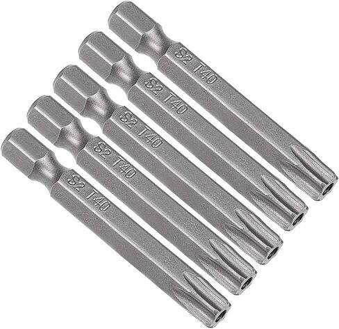 uxcell 5 Pcs T8 Magnetic Torx Screwdriver Bits, 1/4 Inch Hex Shank 2-inch Length S2 Security Tamper Proof Screw Driver Kit Tools in Saudi Arabia