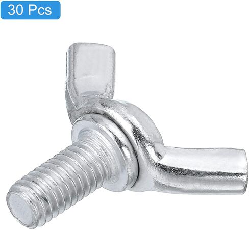 30 قطعة من مسامير فراشة الجناح M5x10mm من Uxcell، براغي يدوية للإبهام، براغي فراشة من الفولاذ الكربوني in Kuwait