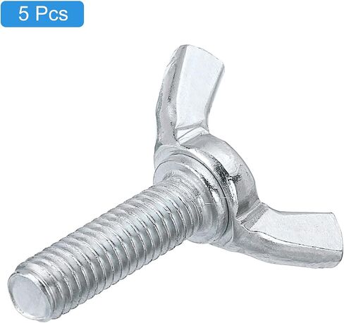 30 قطعة من مسامير فراشة الجناح M5x10mm من Uxcell، براغي يدوية للإبهام، براغي فراشة من الفولاذ الكربوني in Kuwait