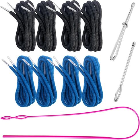 8 Pieces Drawstring Cords Replacement Drawstrings with Three Easy Threaders for Sweatpants Shorts Pants Jackets Coats (8 Pieces) in Kuwait