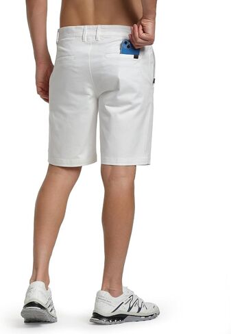 Mens Casual Golf Shorts 9.5 inch Inseam Above The Knee Flat Front Chino Shorts with Pockets in Saudi Arabia