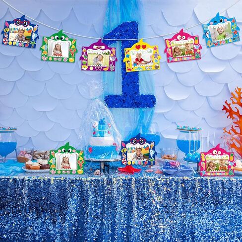 Pasimy 48 Pcs Summer DIY Picture Frames Craft Kits with Sticker Shark Shape Picture Frames Sea Theme Photo Frame Handmade Craft Decorate Gifts for Home Party Preschool Classroom Activities Games in Saudi Arabia