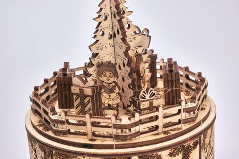 Wood Trick Music Box Gifts from Santa Model Kit - We Wish You a Merry Christmas Beautiful Melody - Very Sturdy and Ecological - 6x5″ - 3D Wooden Puzzle in Saudi Arabia