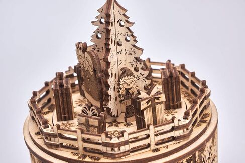 Wood Trick Music Box Gifts from Santa Model Kit - We Wish You a Merry Christmas Beautiful Melody - Very Sturdy and Ecological - 6x5″ - 3D Wooden Puzzle in Saudi Arabia