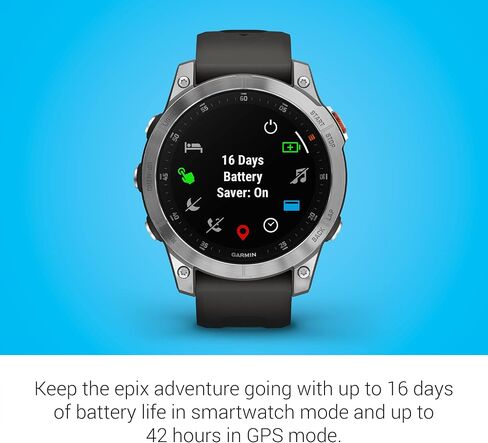 Garmin epix Gen 2، ساعة ذكية نشطة متميزة، ميزات الصحة والعافية، شاشة AMOLED تعمل باللمس، ساعة مغامرة بميزات متقدمة، تيتانيوم أبيض (متجدد) in Kuwait