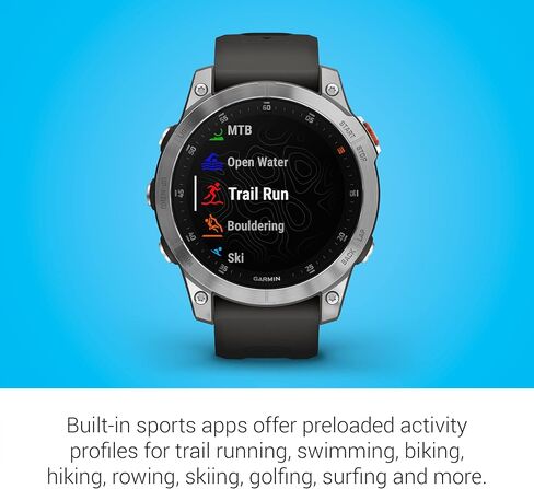 Garmin epix Gen 2، ساعة ذكية نشطة متميزة، ميزات الصحة والعافية، شاشة AMOLED تعمل باللمس، ساعة مغامرة بميزات متقدمة، تيتانيوم أبيض (متجدد) in Kuwait