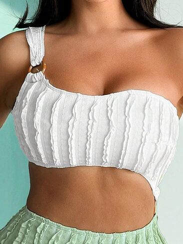 Milumia Women's One Shoulder Swimsuits Cut Out Color Block Monokini Bathing Suits in Saudi Arabia