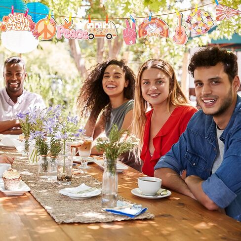 60 قطعة من ديكورات الفصل الدراسي الرائعة بوهو لوحة الإعلانات ديكور الحدود قطع الحفلات الرجعية 60 ثانية هيبي السلام زهرة قطع الورق مع الغراء لحفلات أعياد الميلاد الرائعة لوازم استحمام الطفل in Kuwait