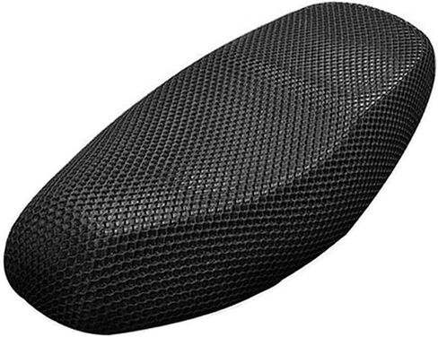 Motorcycle Seat Cover 3D Honeycomb Sunscreen Heat Insulation Seat Spacer Mesh Fabric Breathable Anti-Slip Cushion for Scooter Moped Black (M) in Saudi Arabia